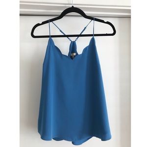 Blue cami w scalloping